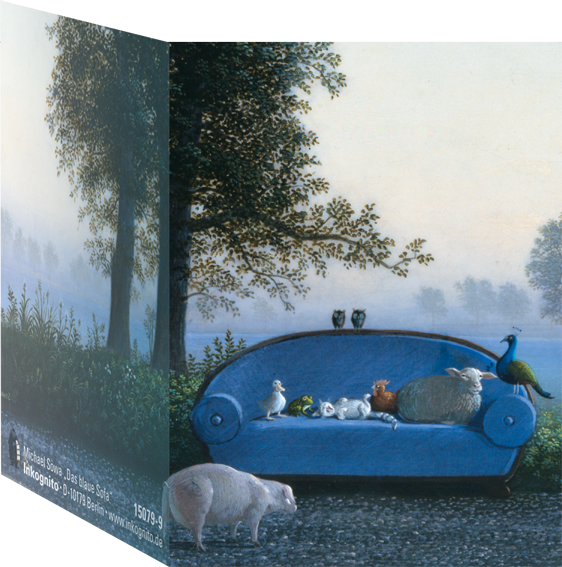 15079-9 Minikärtchen "Das blaue Sofa"