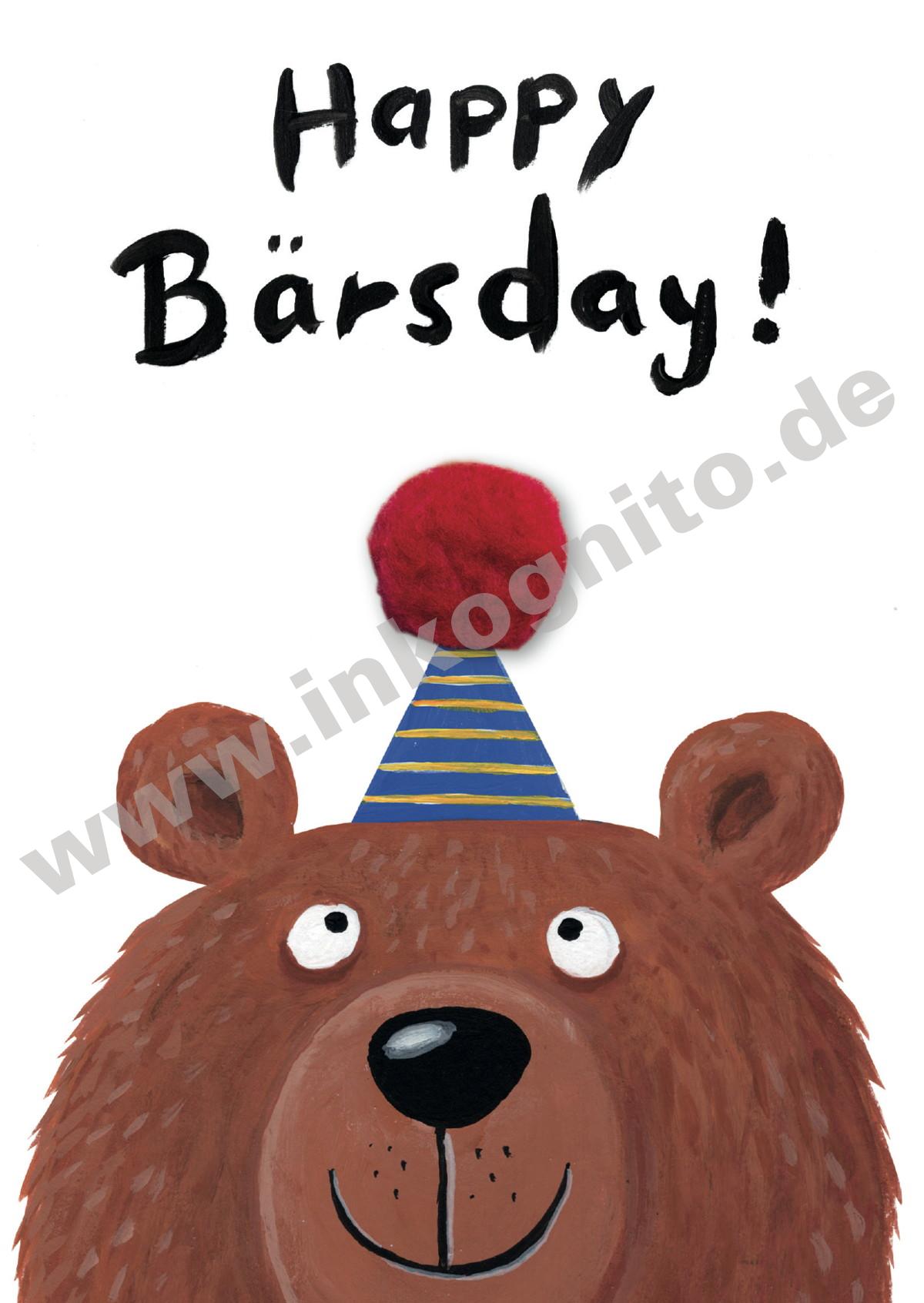 Plüschkarte "Happy Bärsday"