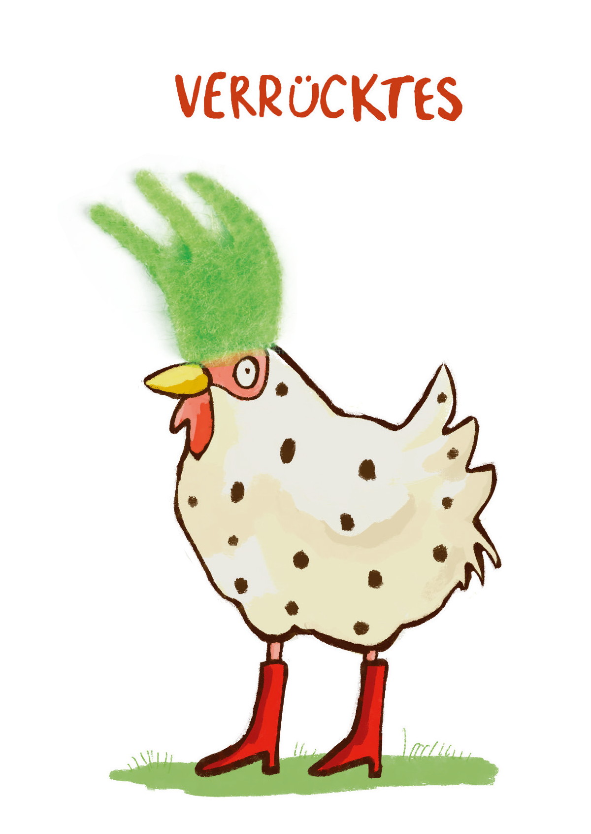 Plüschkarte "Verrücktes Huhn"