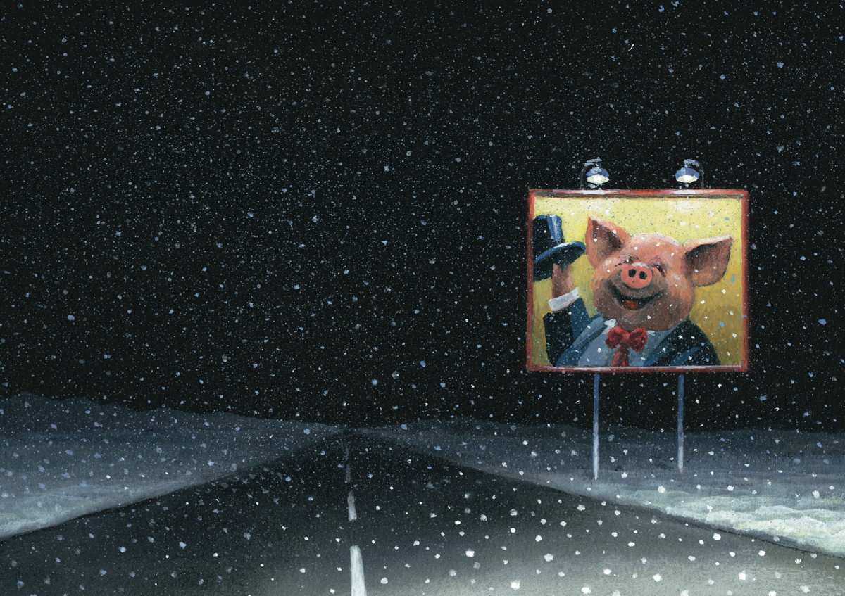 Billboard im Schnee