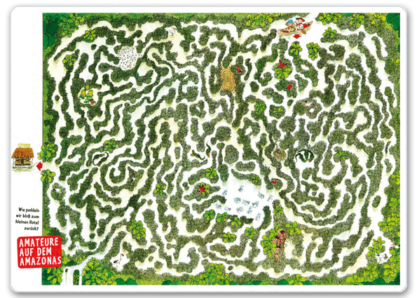 Labyrinth-Tischset "Amateure auf dem Amazonas"