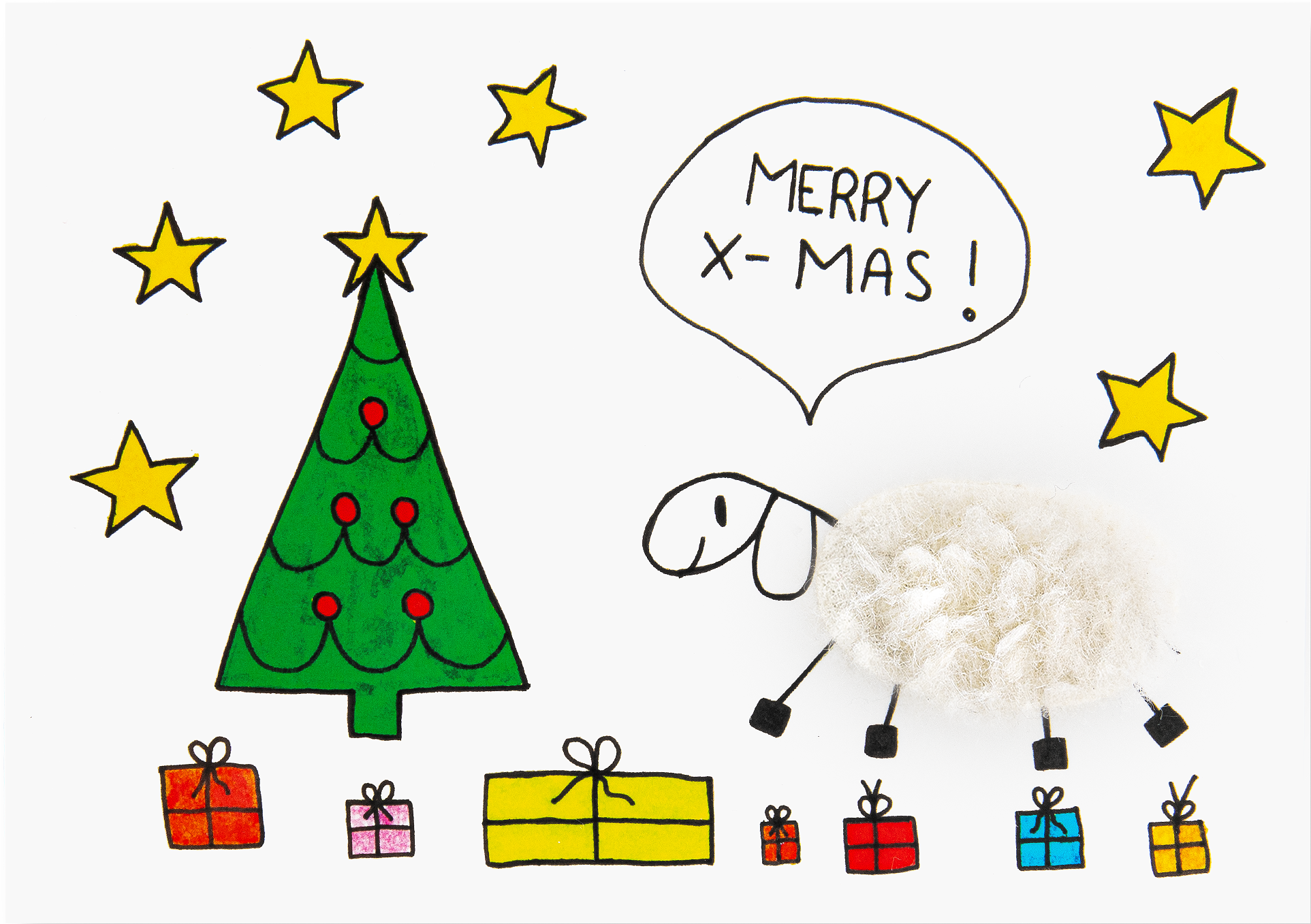 Plüschkarte "Merry X-mas"