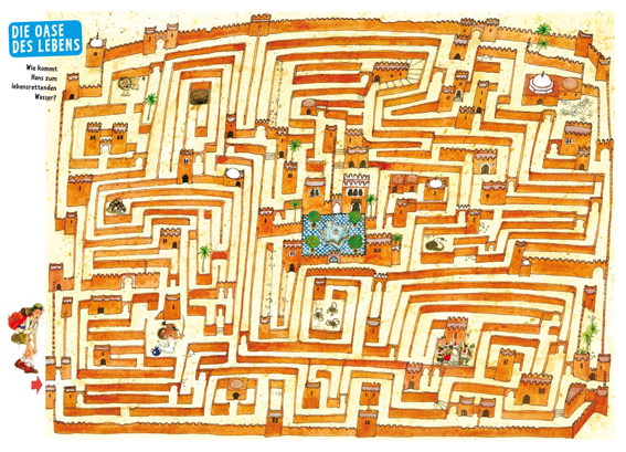 Labyrinth-Tischset "Die Oase des Lebens"