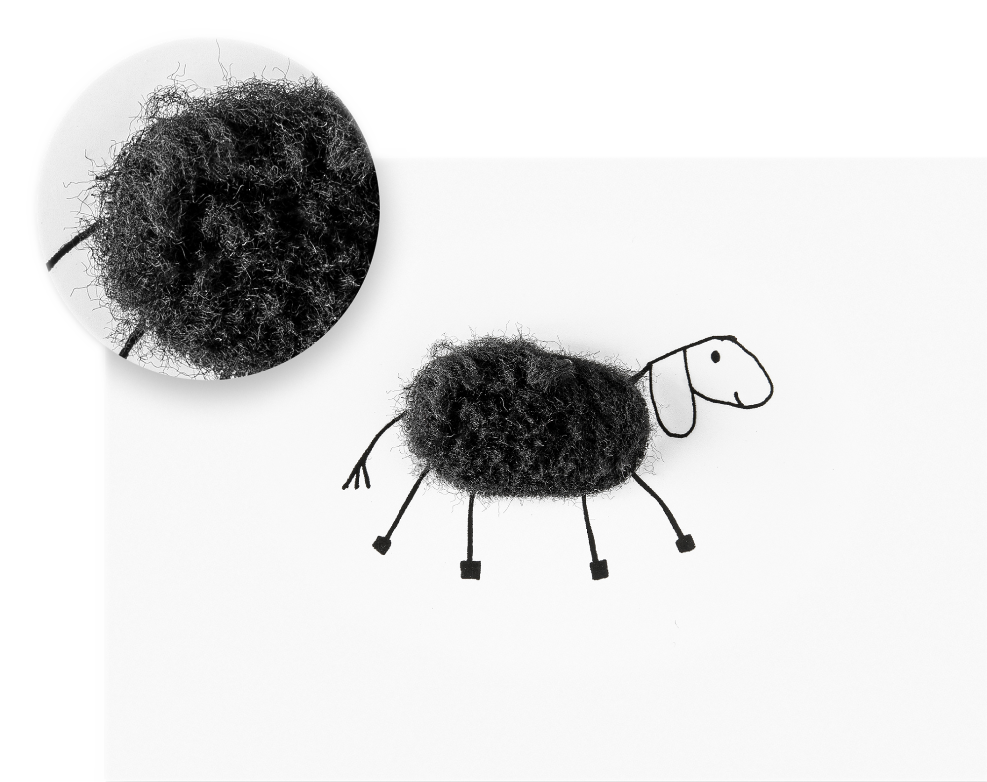 Plüschkarte "Schwarzes Schaf"