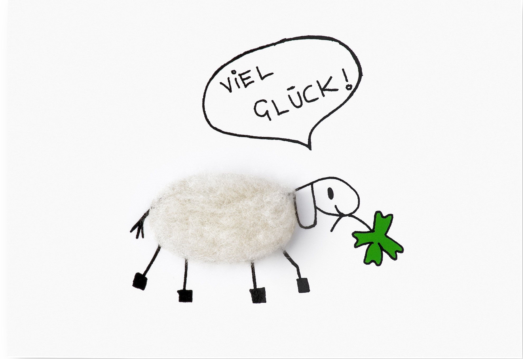 Plüschkarte "Viel Glück"