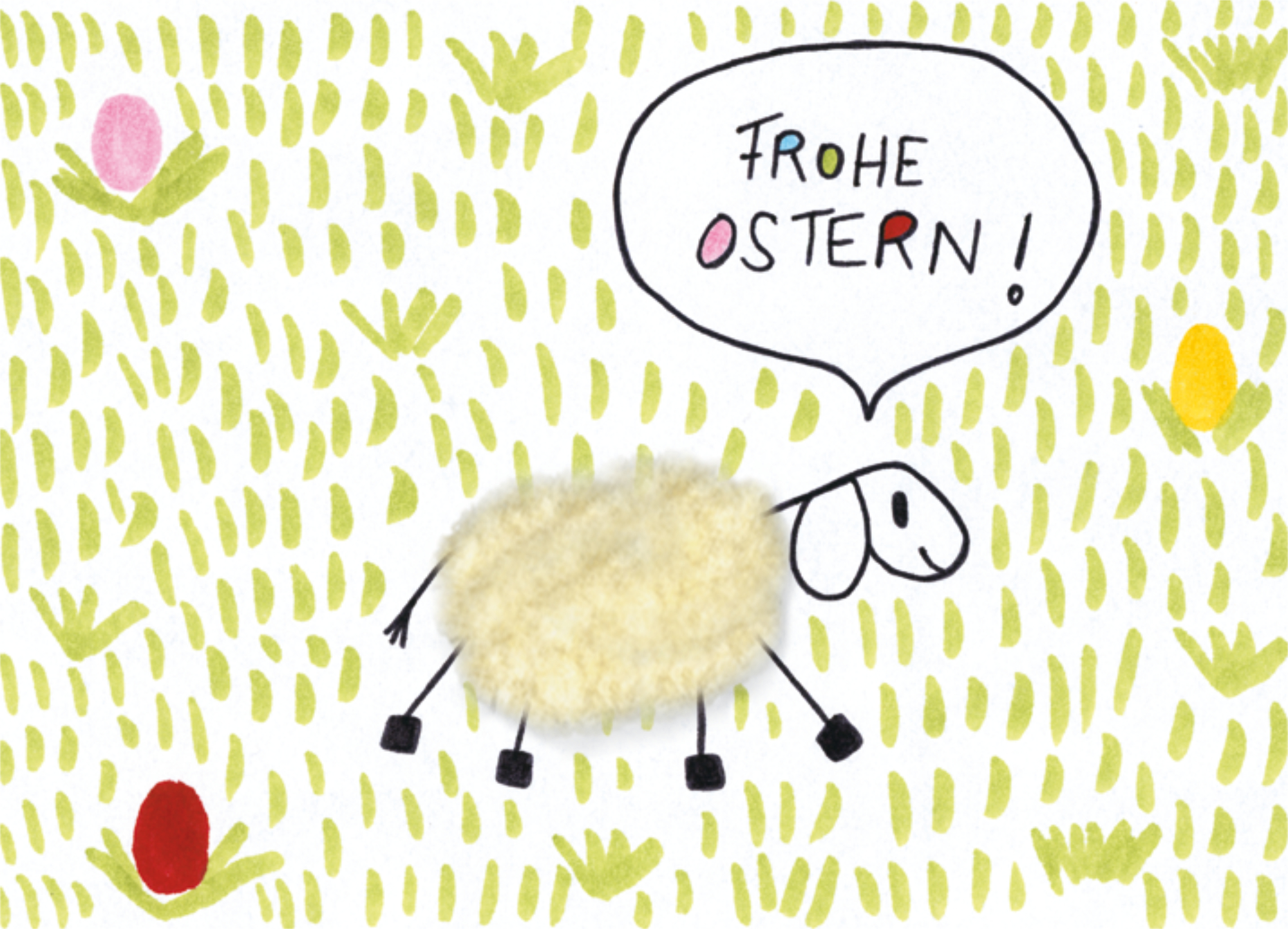 Plüschkarte "Frohe Ostern"