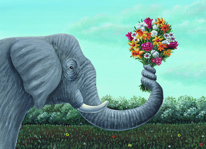 KD Elefant/Blumen