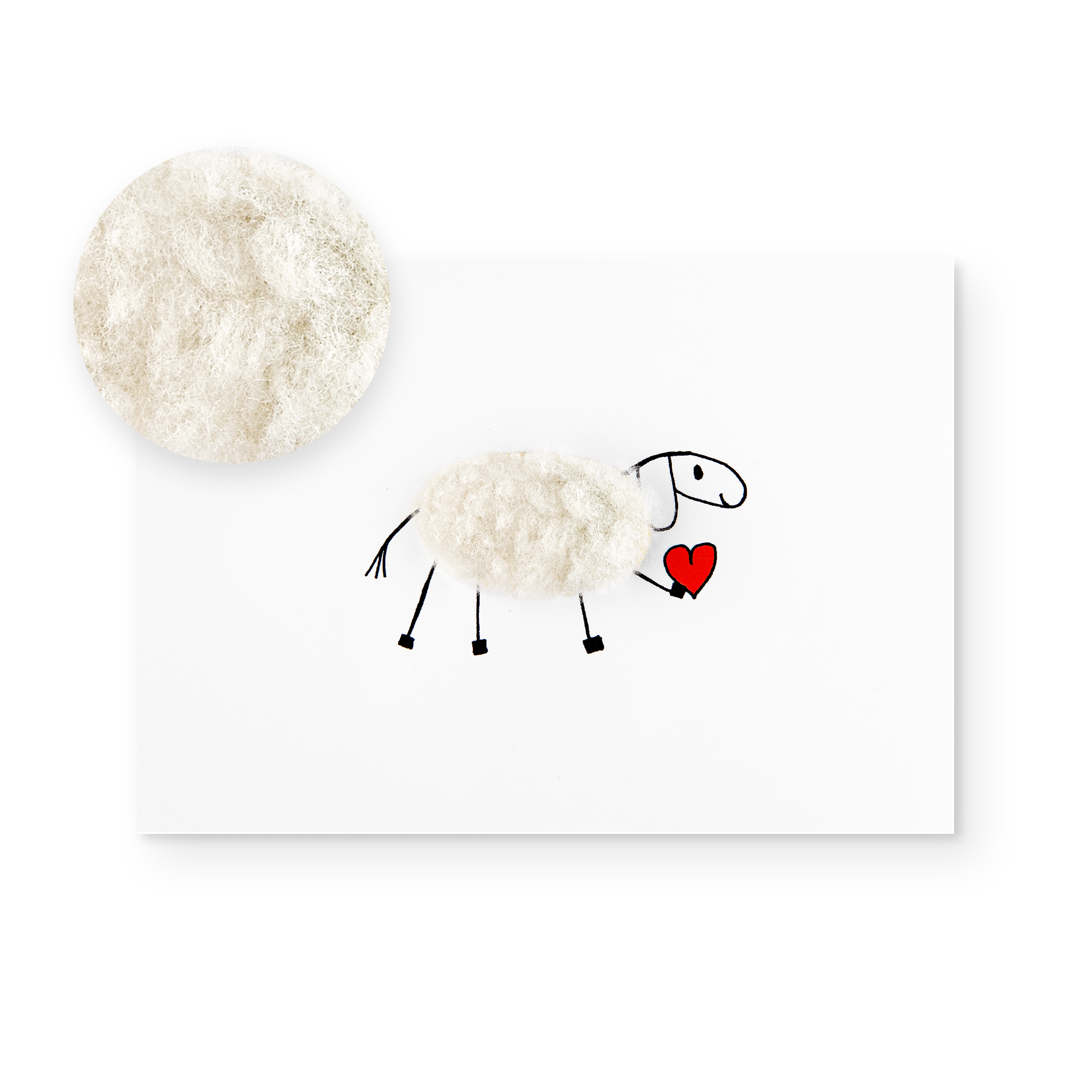 Plüschkarte "Schaf mit Herz"